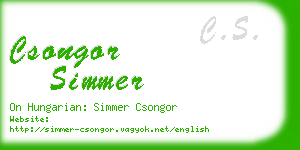 csongor simmer business card